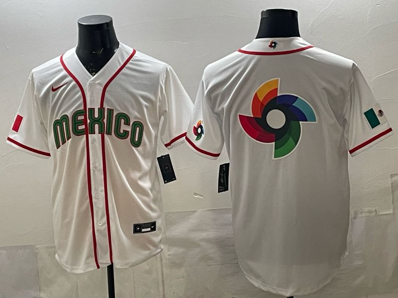 Men 2026 World Cub Mexico Blank White Game Nike MLB Jersey style 0019->->MLB Jersey